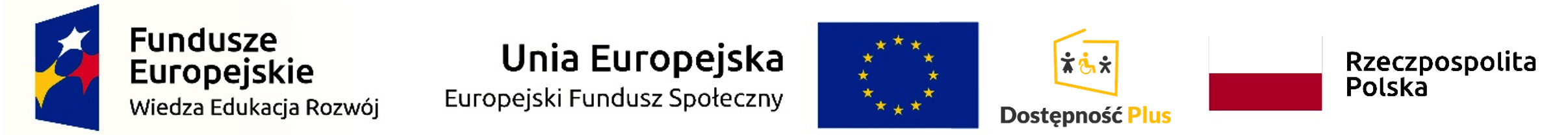 Loga: Fundusze Europejskie, Unia Europejska, Dostępność Plus, Rzeczpospolita Polska